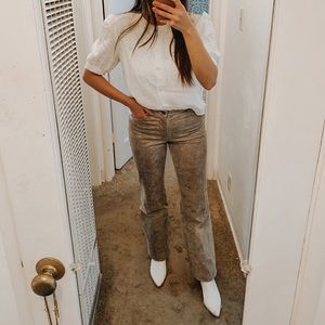 Brandon Thomas Leather Snakeskin Pants